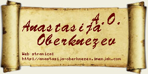 Anastasija Oberknežev vizit kartica